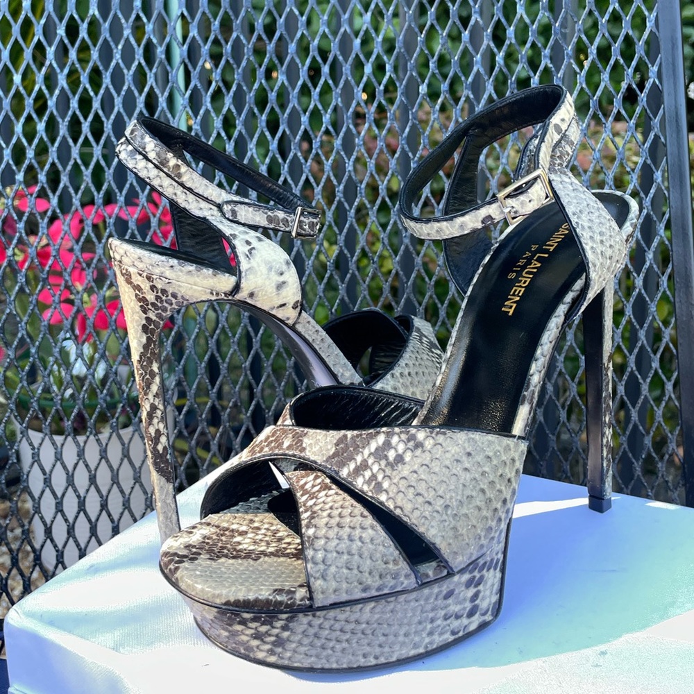 Ysl Saint Laurent Python Bianca Platform 39.5 / 9… - image 1